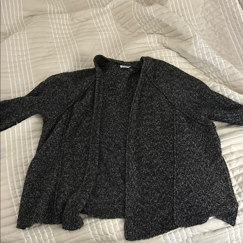 Pure Jill Women's Gray Marled Open-Front Sweater